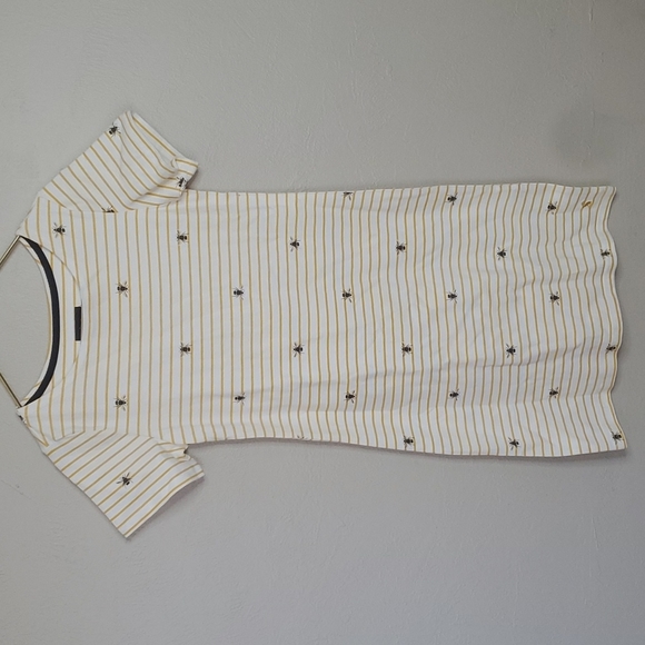 Joules Riviera Print Dress In Bee Stripe Size 4 - Picture 2 of 9